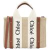Chloe Woody Logo Print Canvas und Leder Tote Bag Damen Tote Bags Off-White CHC22-AS397I26-90U