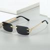 New Frameless Sunglasses Fashionable and Simple Square Frameless Ocean Colored Sunglasses