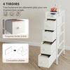 4-Drawer Foldable Fabric Dresser, Narrow Storage Cabinet, Modern Style, Steel Frame, 20 x 43 x 81.5 cm White