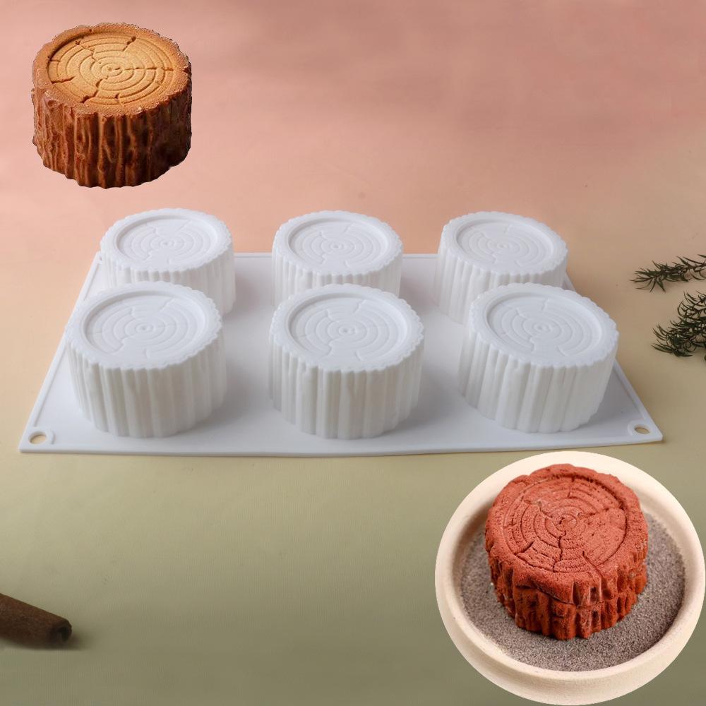 Moule à Gâteau Mousse et Bûche Dessert en Silicone 6 Cavités