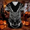 Women's Halloween Print Scrub Top V-Neck with Pockets Comfortable Fit for Work and Costume