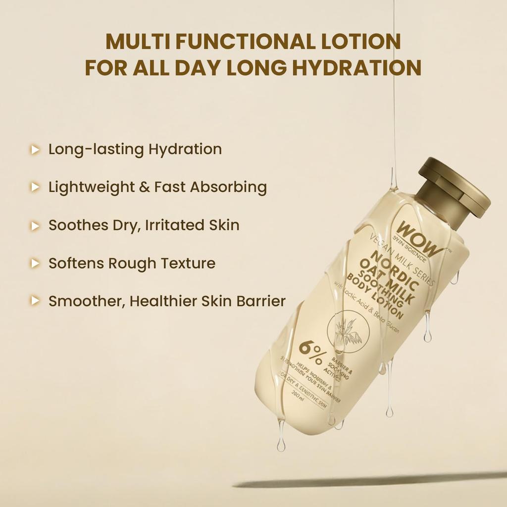 Vegan Nordic Oat Milk Soothing Body Lotion for Dry & Sensitive Skin |200 ml