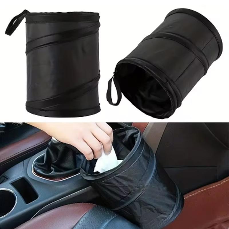 1PC Portable Car Trash Can Durable Foldable Hanging Storage Bag Oxford Cloth Universal Chair Back Bucket for Vehicle Interior Or
