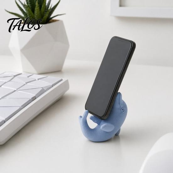 Talos 3D Printed Cute Dolphin Phone Stand, Universal Desktop Holder for Cellphone, Vertical & Horizontal Dual-Mode Display, Matte Compact Desk