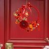 Chinese New Year Wreath Blessing Pendant Artificial Garland Window Decoration for Home Spring Festival Party