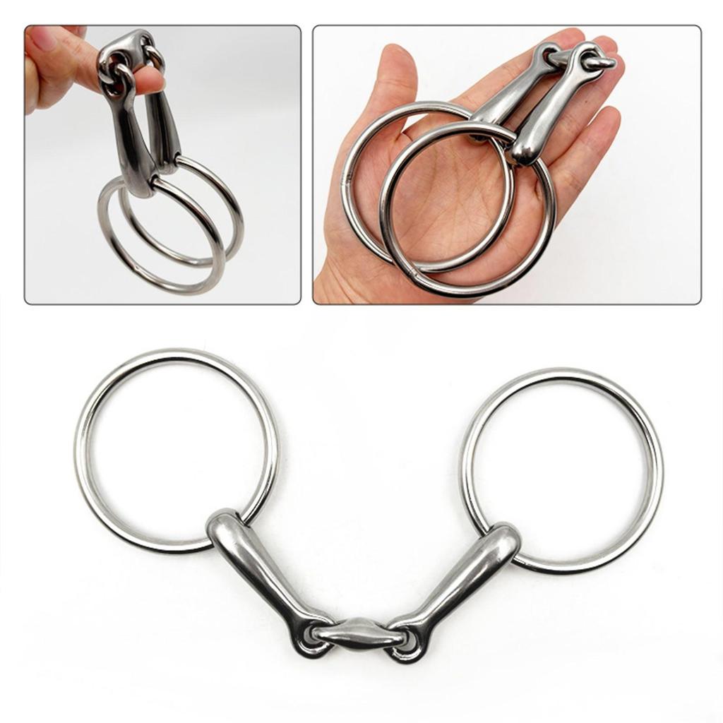 Sanftes Gebiss mit zwei Ringen | Rostbeständig, Gebrochenes Gebiss, für den täglichen Reitsport Rose