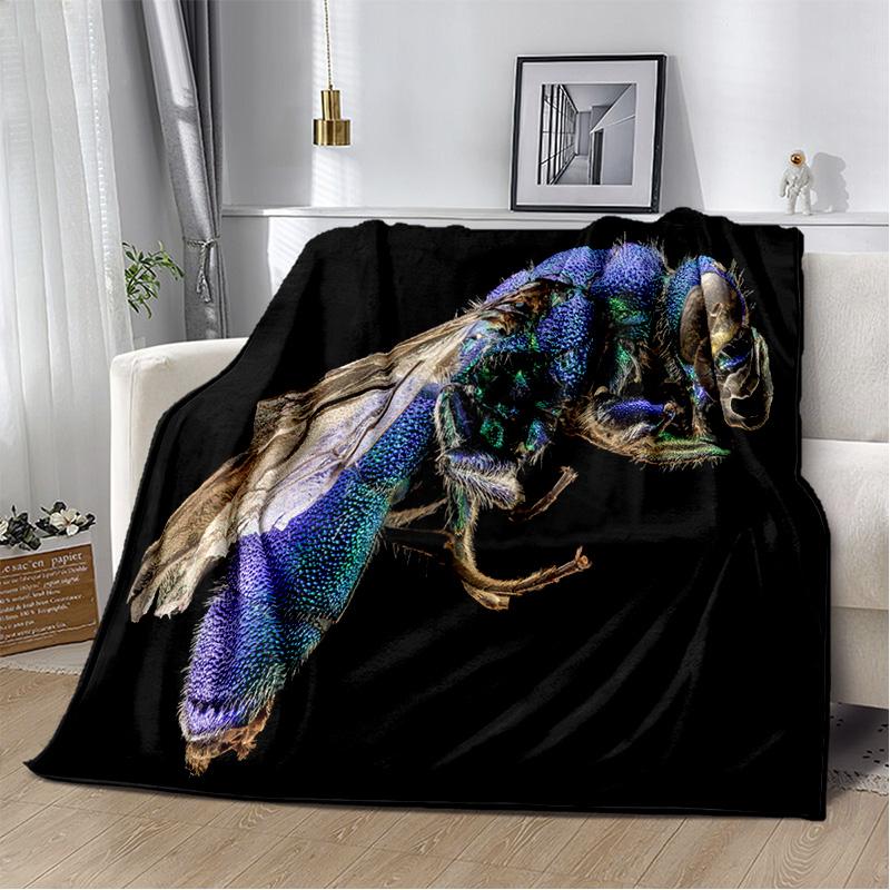 3D Honey Bee Insect Cartoon Soft Plush Blanket,Flannel Blanket Throw Blanket for Living Room Bedroom Bed Sofa Picnic Cover Kids
