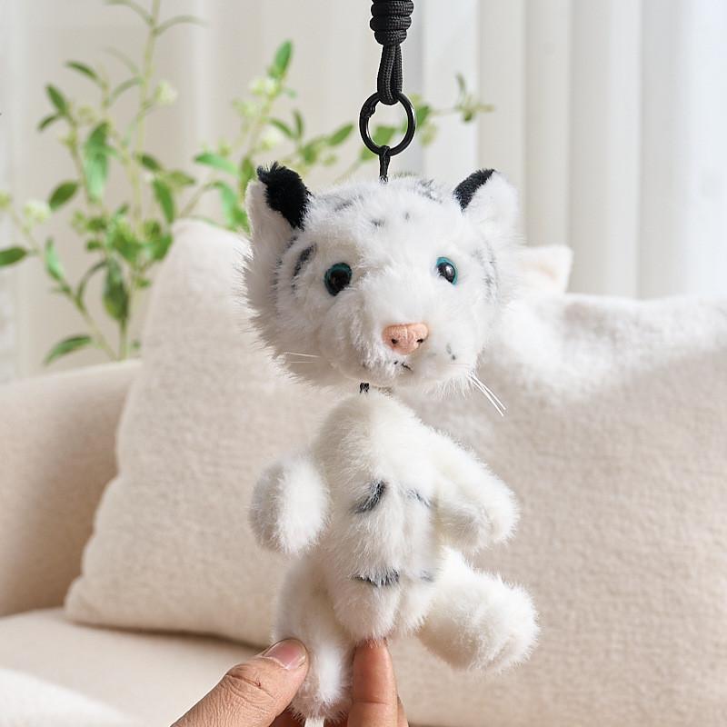 

Plush Tiger Keychain With Pull String For Bag Decoration And Gifts JointWhiteTiger