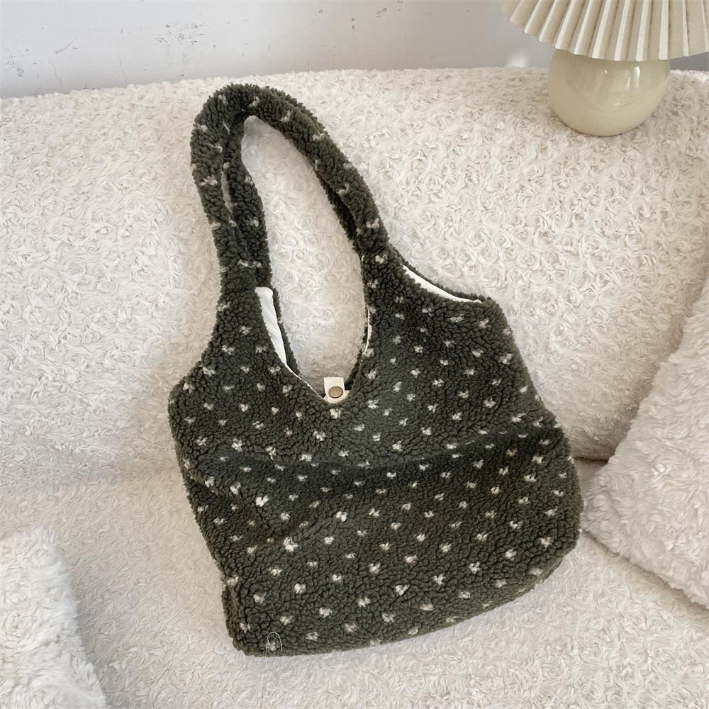 11 Autumn and Winter New Women's Bags, Love Lamb Plush Tote Bags, Women's Shoulder Bags, Portable Vest Bags