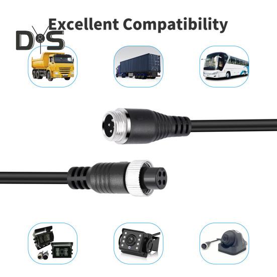 

M12-4PIN Удлинительный авиационный видеокабель 10/12/15/20 м для камеры заднего вида CCD Аудиокабель RV Разъемы-папа-мама Триггерный провод для камеры заднего вида 10M чёрный