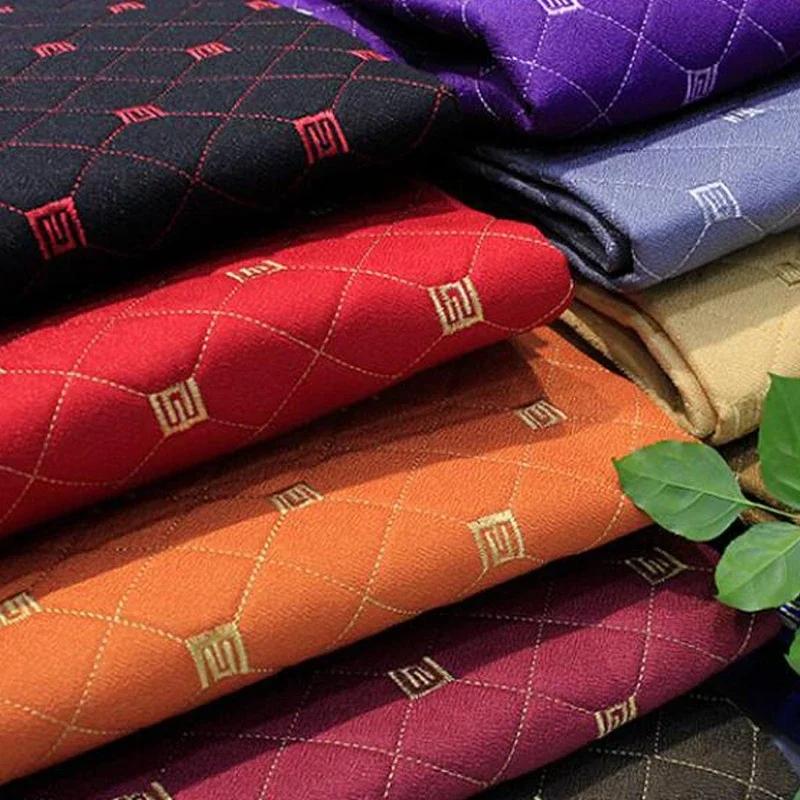 Thick Quilted Cotton Linen Fabric Sponge Embroidery Fabric For Car Roof Sofa Cushion Cover Bedside Soft Bag Upholstery Decor
