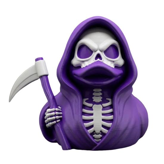 Scythe Skeleton Duck Figurine Resin Gothic Duck Ornament Skeleton Duck Collectible Statue for Halloween Decor Home Office Desk