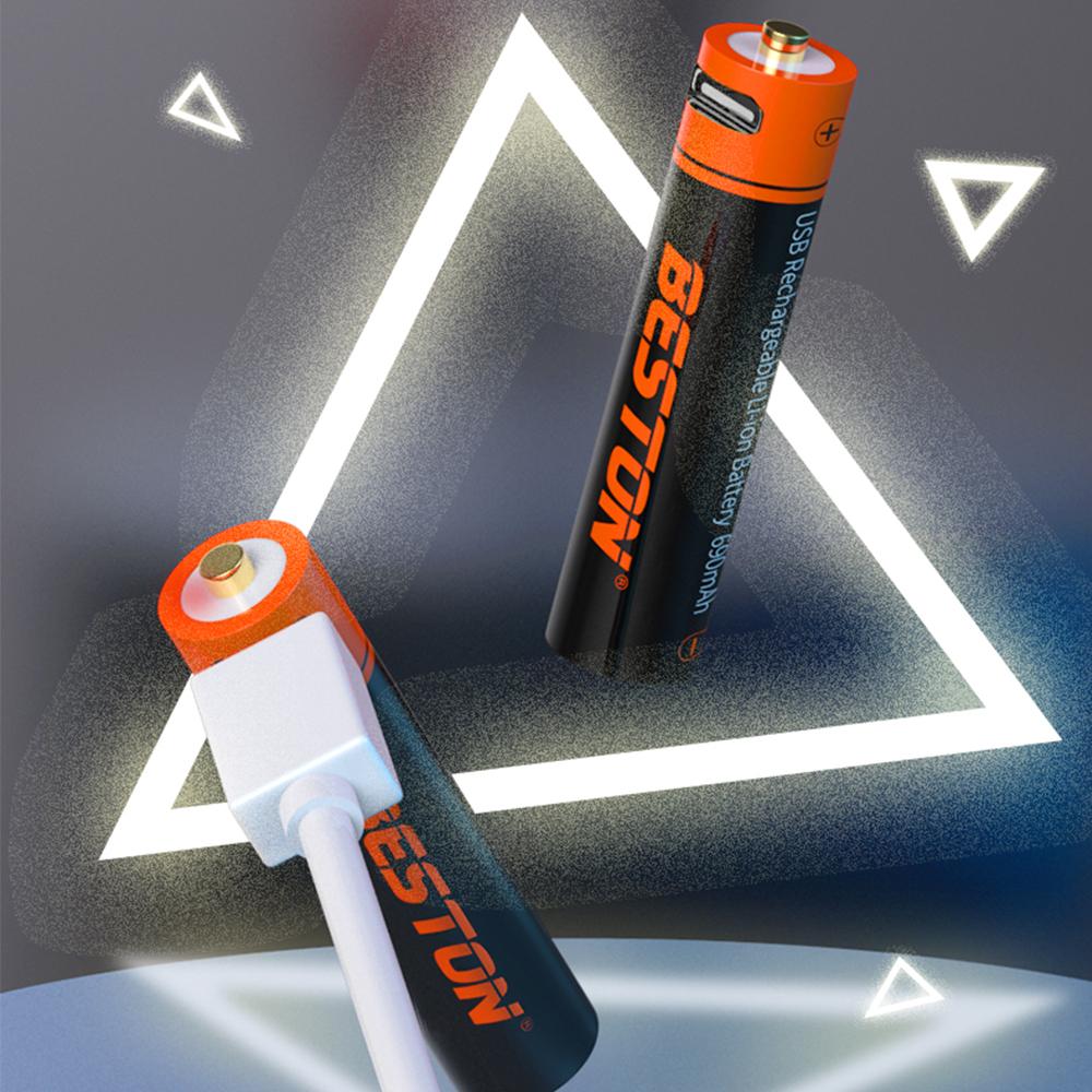 Micro-USB 1,5V AAA-Größe Li-Ionen Wiederaufladbare Batteriezelle 1000 mWh 690 mAh USB-Laden aaa Batterien