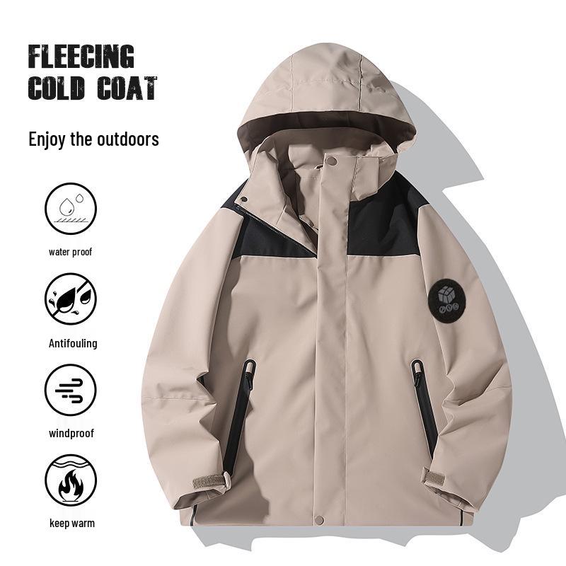 

Spring/Autumn Windproof Waterproof Softshell Jacket - Men s and Women s Thin Water-Repellent Outdoor Jacket, Customizable for Couples M