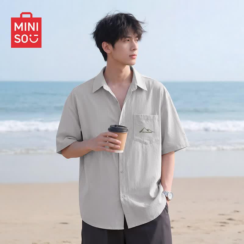 MINISO Men s Ice Silk Breathable Casual Short-Sleeve Polo Shirt 2XL