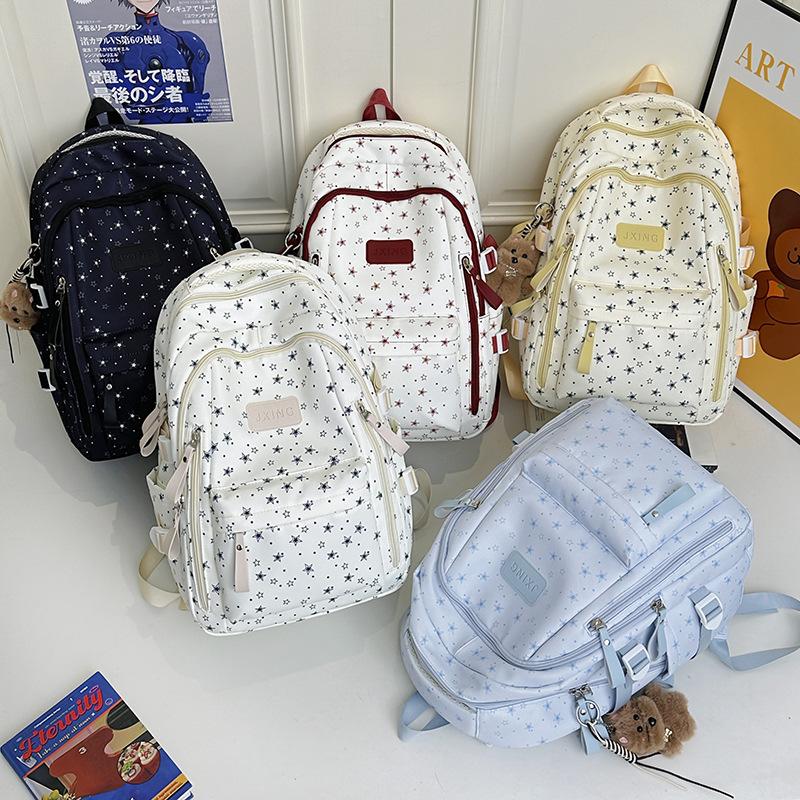 Schoolbag Korean Version of Small Fresh Schoolbag Japanese Princess Versatile Cute Star Printed Backpack Junior High School Class Backpack