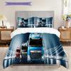 Biancheria da letto Dinamica Blu Camion Autostrada (1 * copripiumino + 2 * federa, senza nucleo) Set biancheria da letto 2D Piatto Regalo di Natale Compleanno Morbido e Confortevole