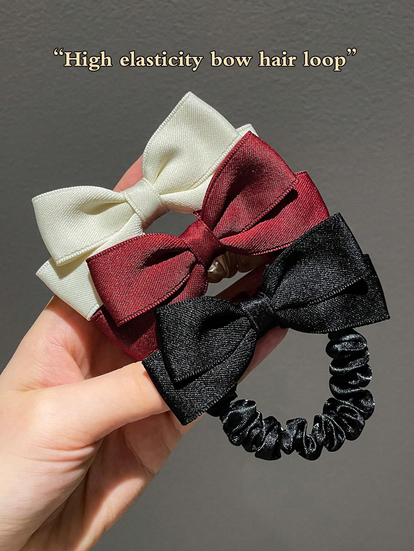 

3 штуки женских повязок для волос с бантом, подходящих для ежедневной фиксации волос и повседневного стиля с резинками