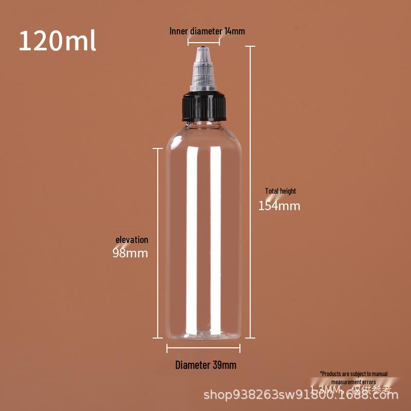 Transparent PET Squeeze Bottle with Pointed Cap - Available in 120ml, 200ml, 500ml for Lotion, Pigment, Ink, Refill or Dropper Use.