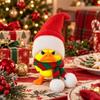 3D-Printed Christmas Duck Figurines, Funny Angry Yellow Duck Deccorations with Red, White, and Green Trim for Desks, Shelves, Entryways, and Cabinets