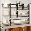 6 Piece Wall Shelf Set with Bars Sonoma Oak Wood Based Material