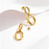 Distinctive Elliptical Stud Earrings for Women Hand-made Chain Stainless Steel Earrings Minimalist Waterproof Jewelry Gift