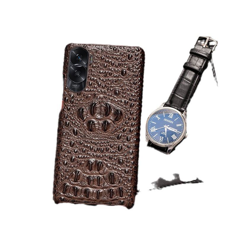 Honor X20/X20SE Crocodile Skull Cowhide Leather Case for X10Max - Half Package, Genuine Leather Protective Cover