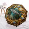 River Glass pattern umbrella, portable and foldable design, 8 ribs, a casual accessory for Halloween, Christmas, and birthday gifts.