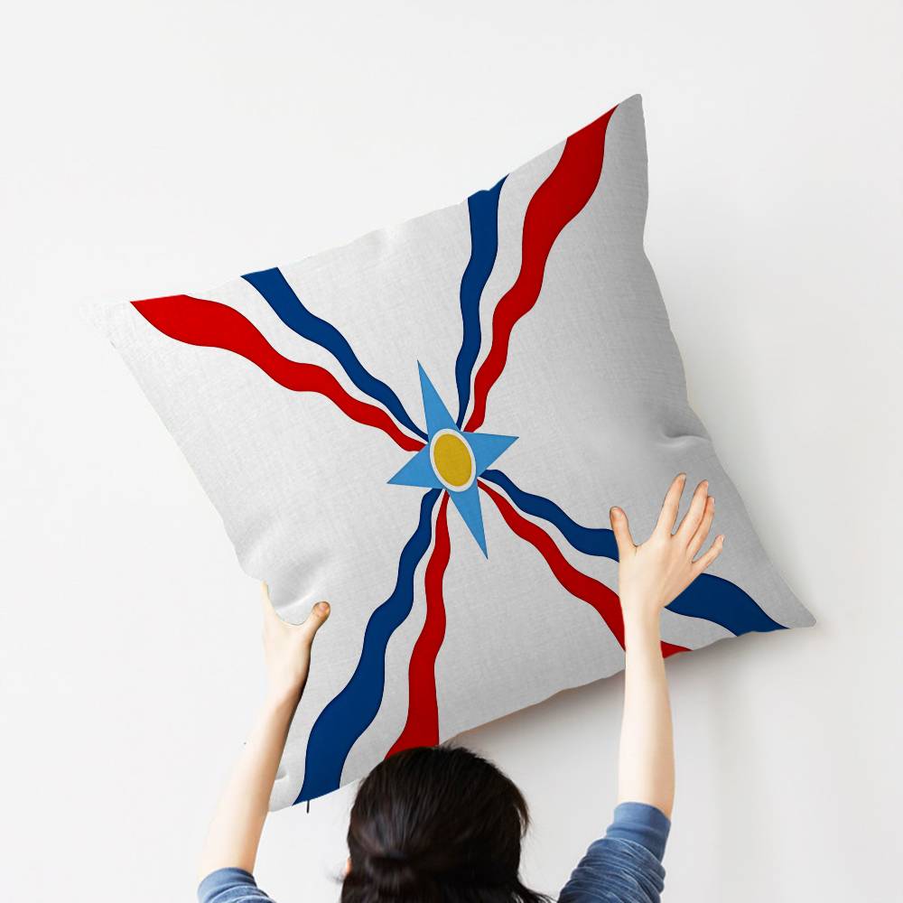 A-Assyrian-ES Flag Pillow Cushion Cover Pillowcase Living Room Sofa Home Decor Customized