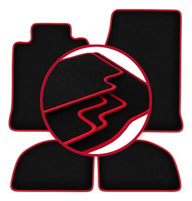 Velour Floor Mats with Red Edge For: Porsche 944 Coupe (1976-1988)