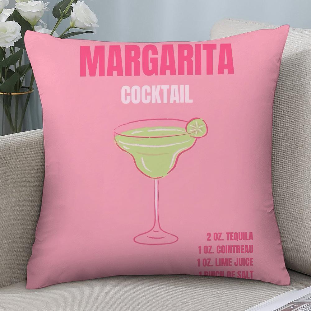Margarita Cocktail Art Pillow Case Short Plush Pillow Covers Sofa Decorative Gift Home Double-sided Printing Cushion Cover