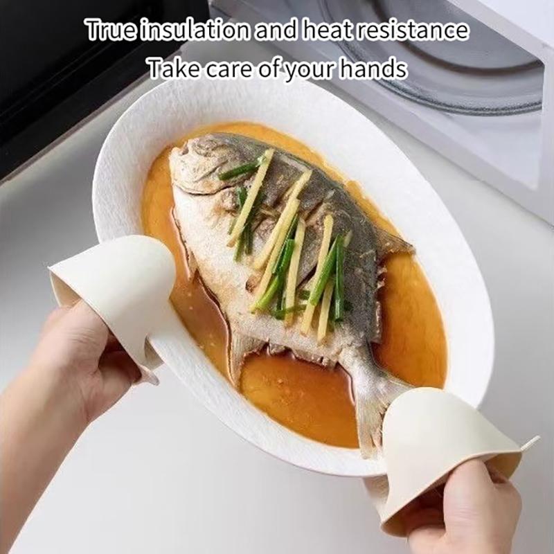 Silicone Oven Gloves Set of 2 with Heat Insulation and Non-slip Surface for Kitchen Safety