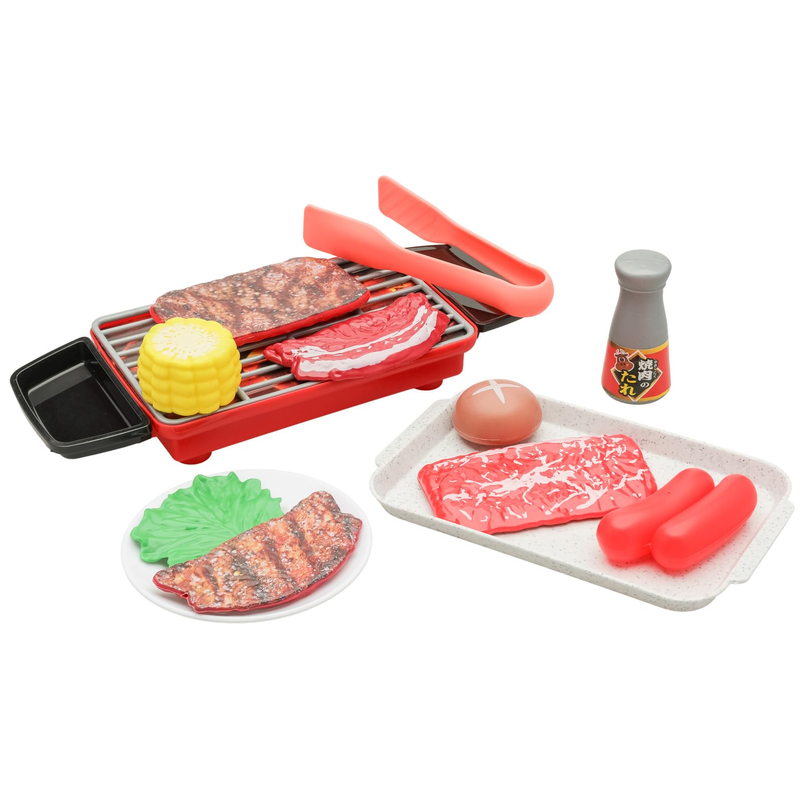 

Игровой набор Onda Yakiniku Jujutei для ролевых игр с продуктами, якинику и грилем, включает щипцы, аутентичный и реалистичный дизайн, без функции нагрева,