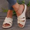 Fashion Comfortable White Platform Slippers for Women Fashion PU Leather Braided Wedge Sandals Woman Summer Casual Non Slip Beach Slides