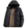 Men's Trendy Hooded Black Gold Graphene Winter Coat - Casual, Thick, Versatile Outerwear