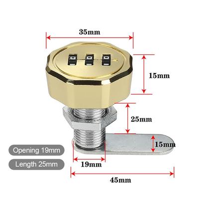 Security Cabinet Mailbox Zinc Alloy Combination Lock 3 Digital Code Password Locker Cupboard Drawer