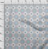oneOone Cotton Flex Arctic Blue Fabric Floral & Tiles Moroccan Sewing Craft Projects Fabric Prints By Meter 40 Inch