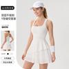 Womens Sleeveless Tennis Dress With Built-in Bra Irregular Pleated Golf Badminton Athletic Skirt