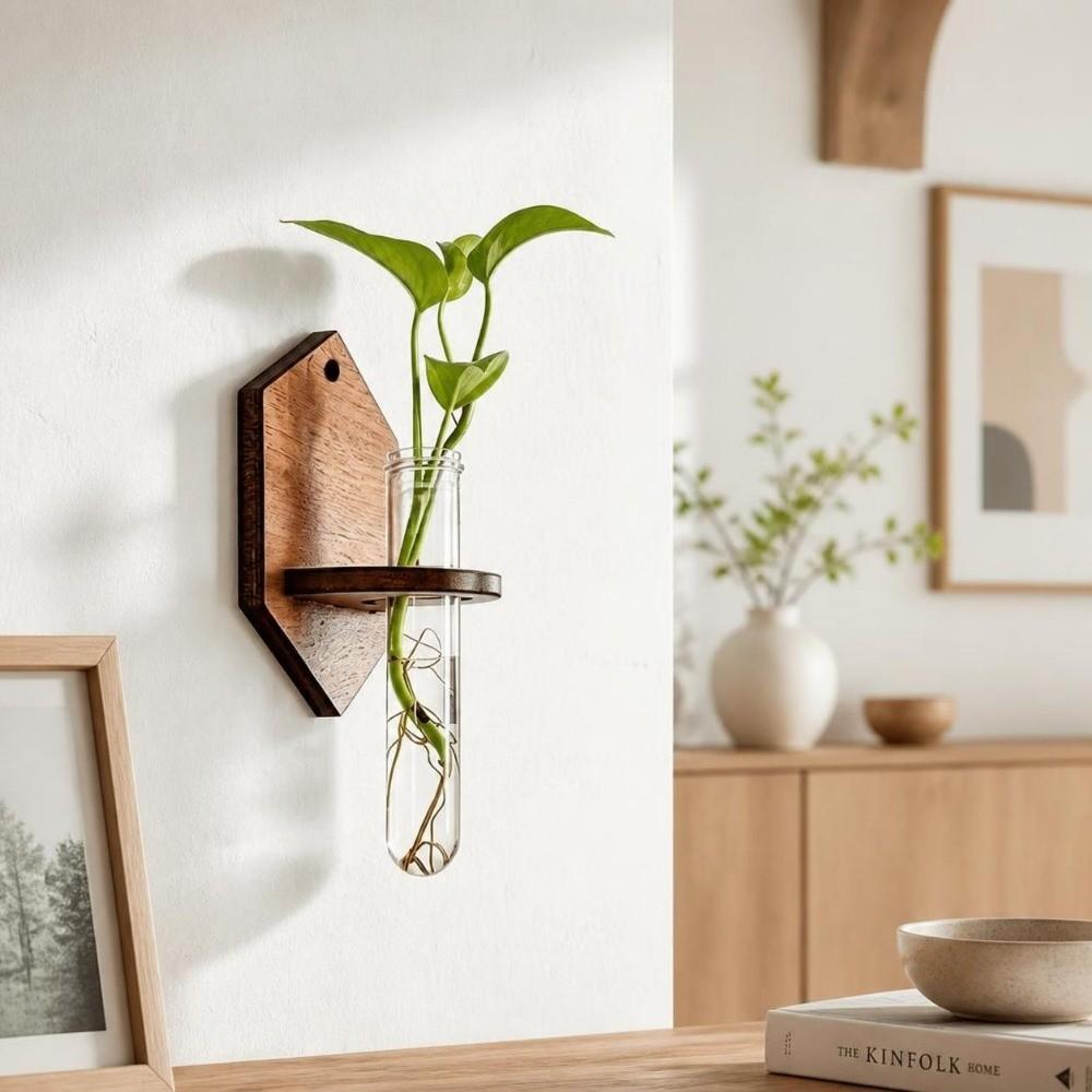 Home Ornaments Hydroponic Planter Shelf Vase Planter Holder Wall Mounted Planter  Living Room