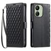 Leather Case For Xiaomi Redmi 13C 5G/4G/13R 5G/Poco C65 4G Rhombus Texture Wallet Stand Phone Cover with Wrist Strap