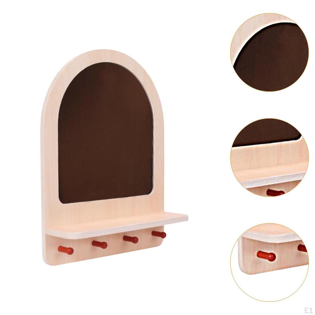 Montessori dřevěné akrylové nástěnné zrcadlo, vstupní zrcadlo, nerozbitná simulace Boho zrcadlová školka