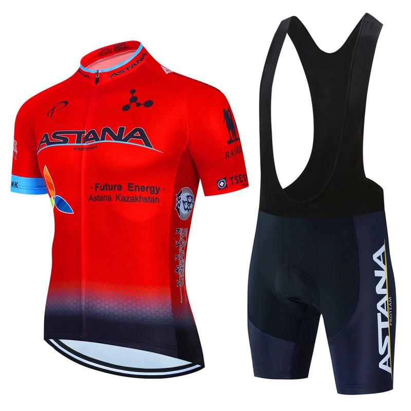 ASTANA Set Maglia da Ciclismo da Uomo Manica Corta Kit Bici da Strada Traspirante Asciugatura Rapida Lycra Abbigliamento Performance