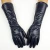 38 CM Long Sheepskin Gloves Women's Fashion Color Leather Finger Gloves With Velvet Lining to Keep Warm in Autumn and Winter