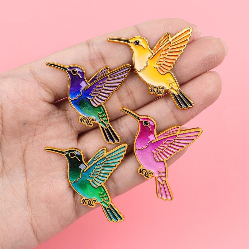 16pcs Adorable Hummingbird Enamel Pins for Decorating Backpacks Charming Additions for Jewelry Gifts Brooches or Lapel Badges