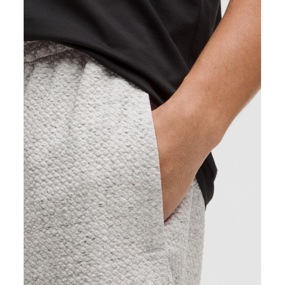Lululemon Textured Double Knit Cotton Short 7  Heathered Melody Light Grey Black