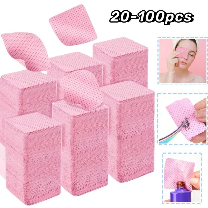 20-200pcs Lint-Free Nail Wipes Eyelash Glue Removal Pads Multifunctional Non-Woven Cleaning Pad Beauty Makeup Cleaning Tools