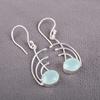 Aqua Chalcedon Ohrringe, 925 Sterlingsilber Schmuck, Edelsteinohrringe, Geschenk für Sie Handgefertigter zarter Schmuck