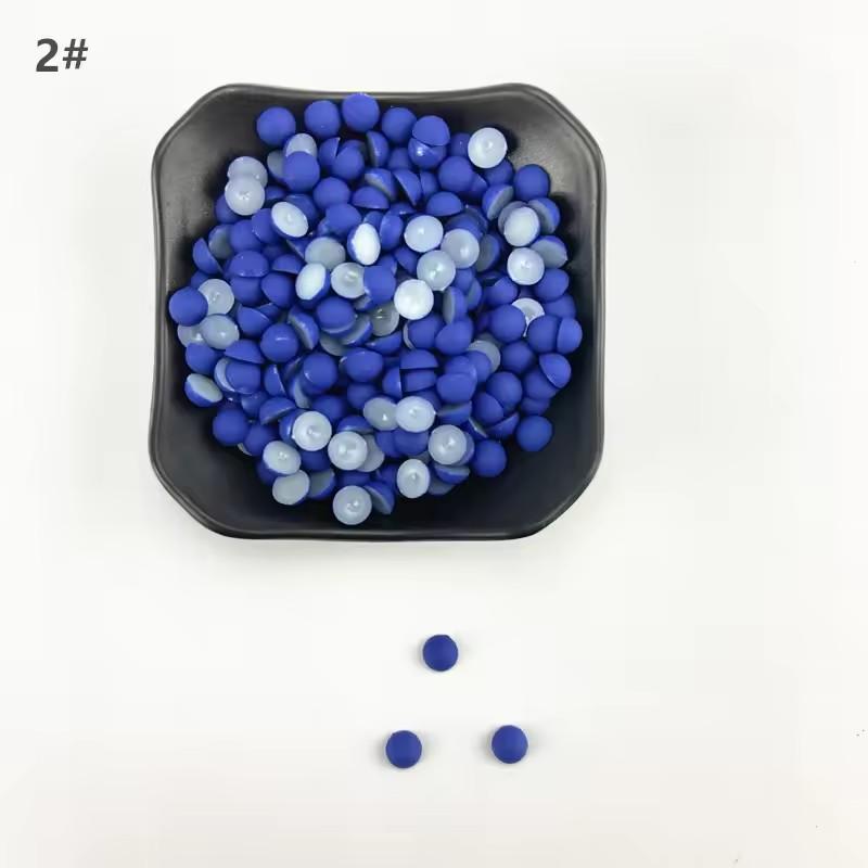 6-12mm Semi Circular Acrylic Flatback Plastic Beads Matte Multi-color Customizable Color Clothing Accessories Beads