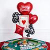 5pcs Poker-Themed Party Balloon Set Red Peach Black Peach Plum Blossom Square Aluminum Film Balloons Birthday Party Decoration