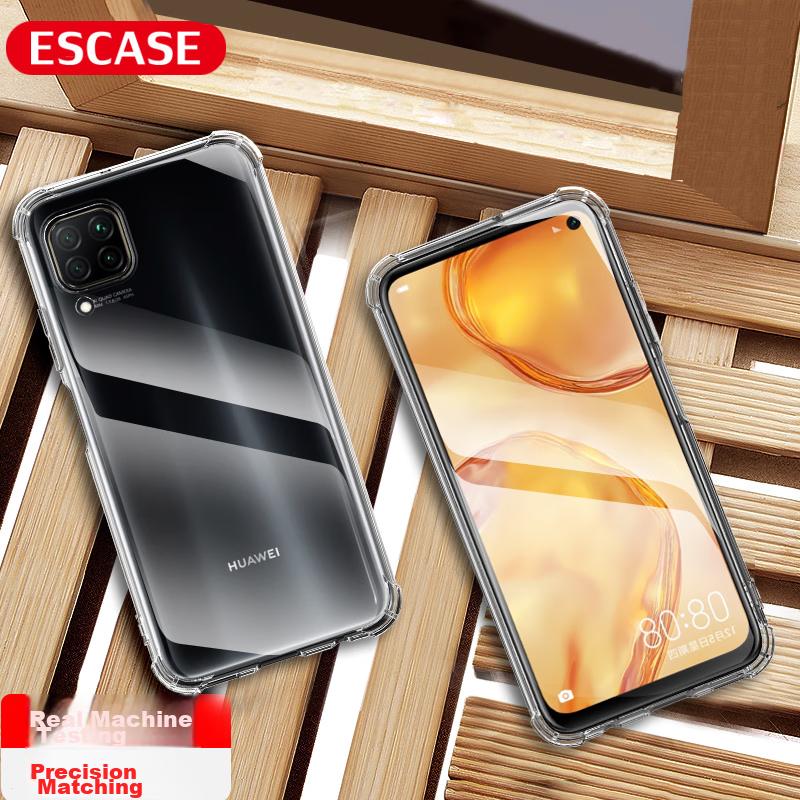 ESCASE Huawei Nova 6 SE Phone Case, TPU Full Coverage Airbag Shockproof Case (With Lanyard Hole), ES-Ip9 Series Upgraded Version, Translucent White